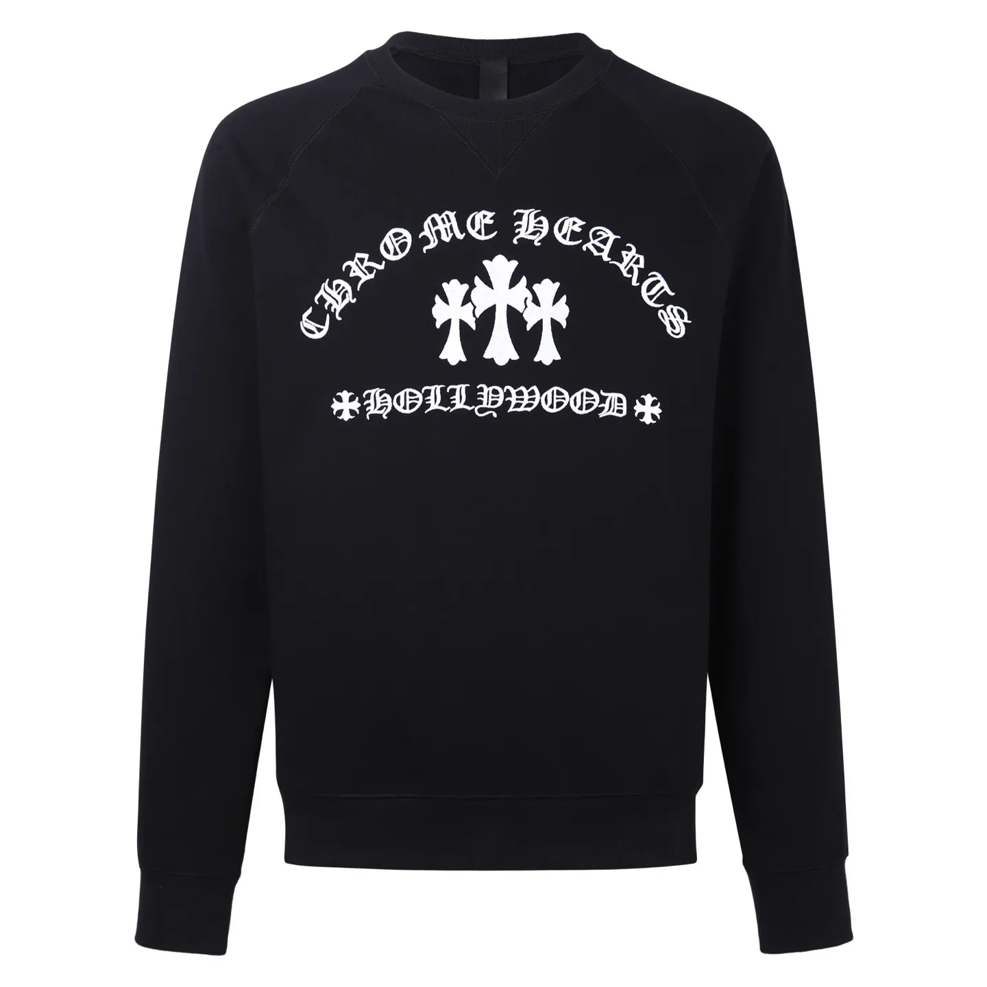 🅿️430 [Exclusive supply] CH Crow Heart Sanskrit Cross Round Neck Sweatshirt The original version was purchased for 12,000 and developed. The fabric is made of 380g Korean cotton and linen sweatshirt 100% cotton. The ribs are made of 380g 2*2 matching high-end fashion brand ribs. The cloth is fermented and washed. Imported embroidery. Customized 1:1 hardware. Customized 1:1 leather label. Customized 1:1 trademark. Loose version. The overall wiring is straight and delicate. The fabric is comfortable and soft. The color is consistent and has no color difference. It can be matched with the same style to create a fashionable look, and can be used in various occasions. Customized accessories, complete with three standards, the same style for men and women. Size:S-M-L-XL